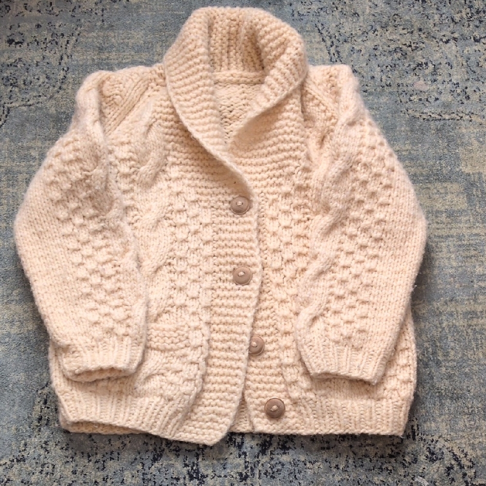 Cozy Cream Knit Kids Jacket